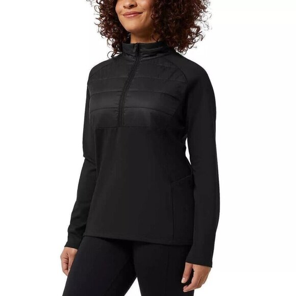 32 Degrees Ladies Half Zip Active Top Black L (12-14) - Picture 3 of 4